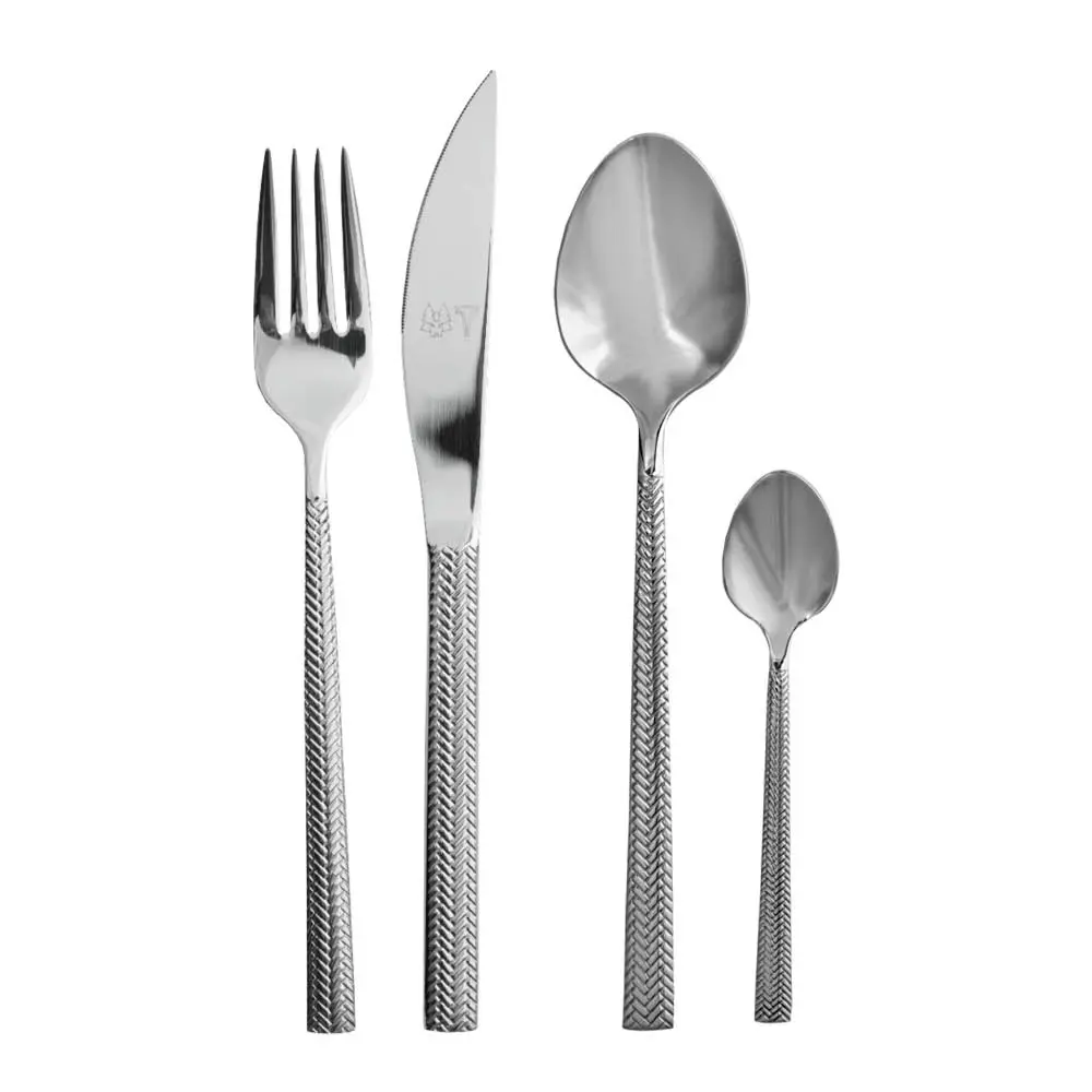 Glød bestikksett 16 deler blankt stål