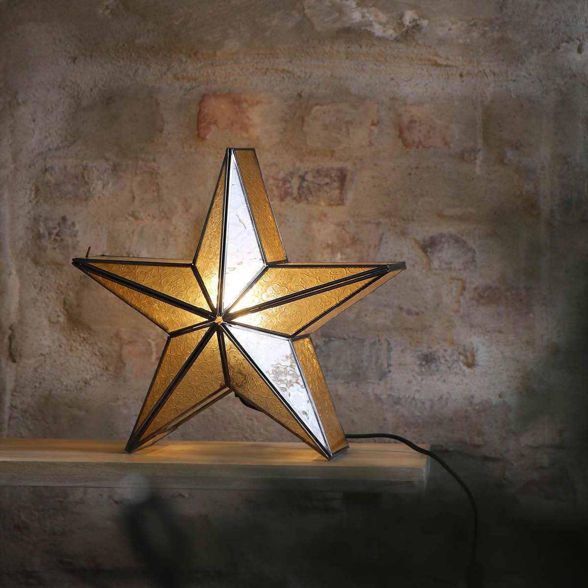 Markslöjd Ayla bordstjerne 1 lys antikk sølv/rav