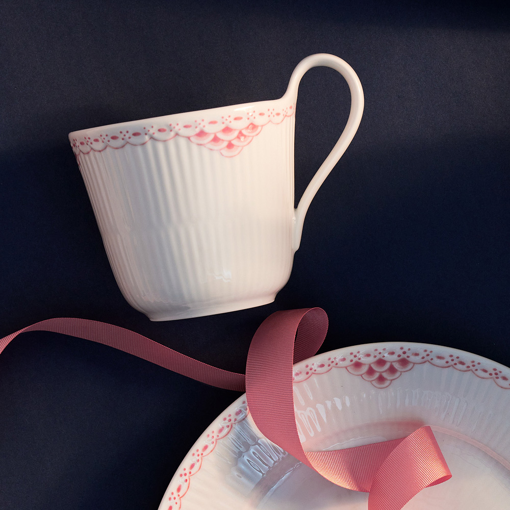 Royal Copenhagen Coral Lace blonde høyhankskopp 33 cl