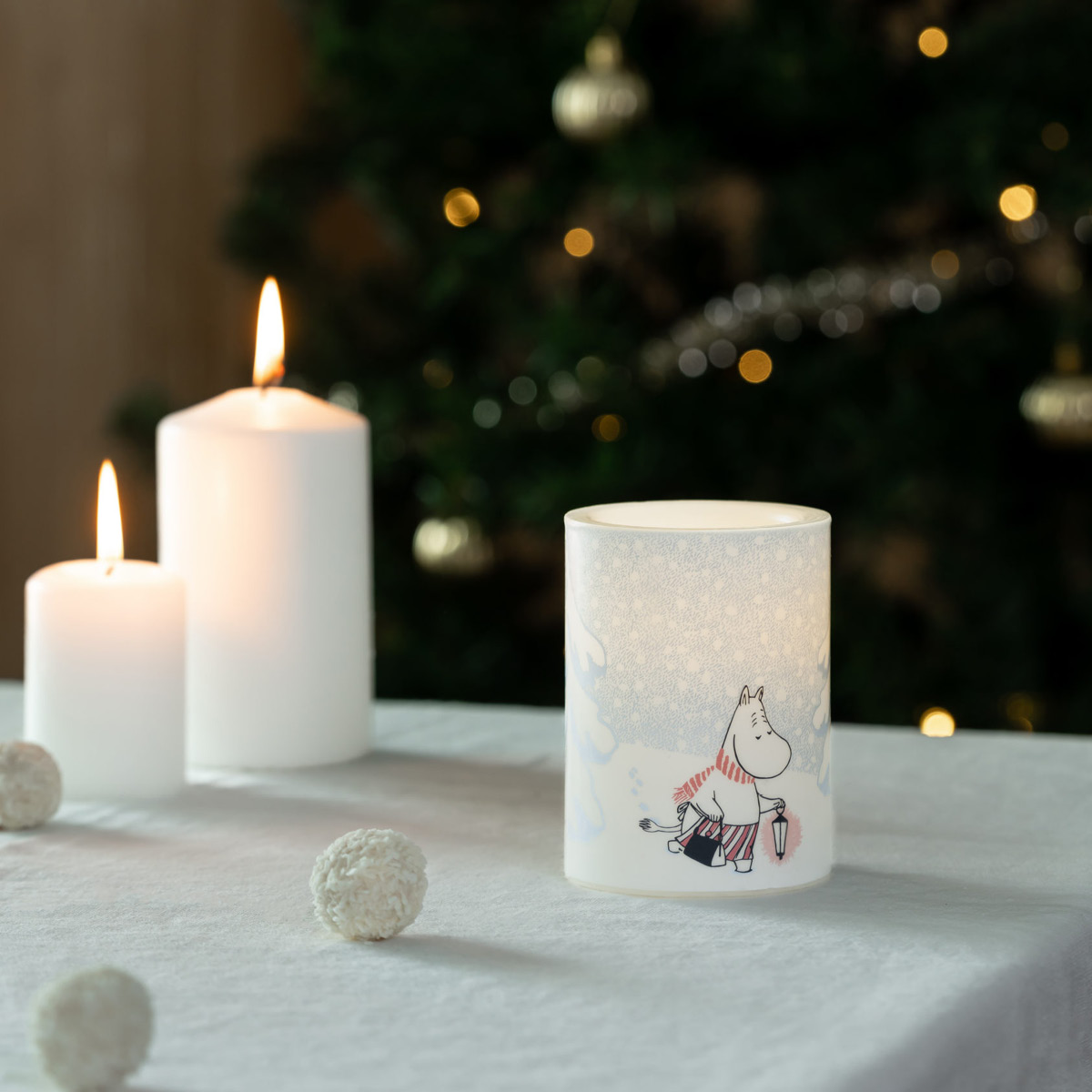 Muurla Muumi LED Kynttilä 10 cm Lumipyry