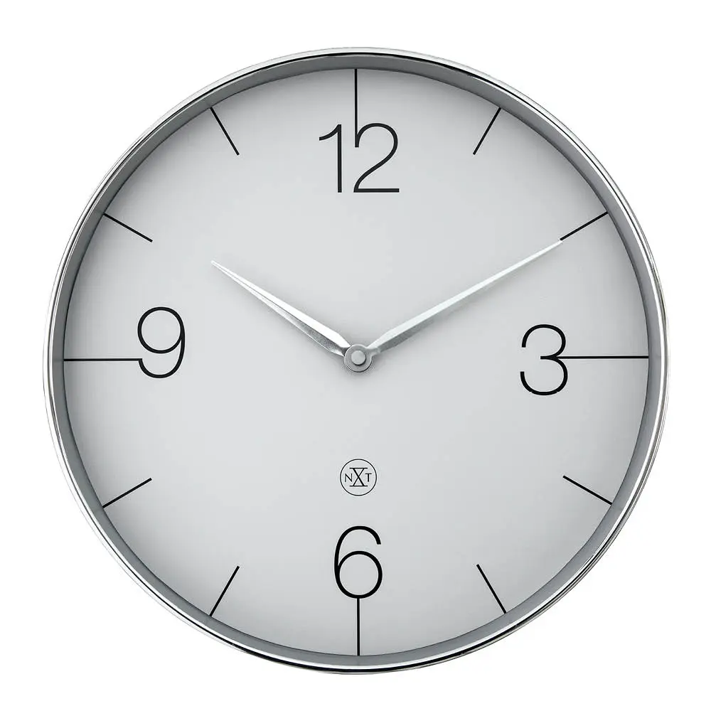 Finesse nXt veggklokke 30,5 cm krom/grå