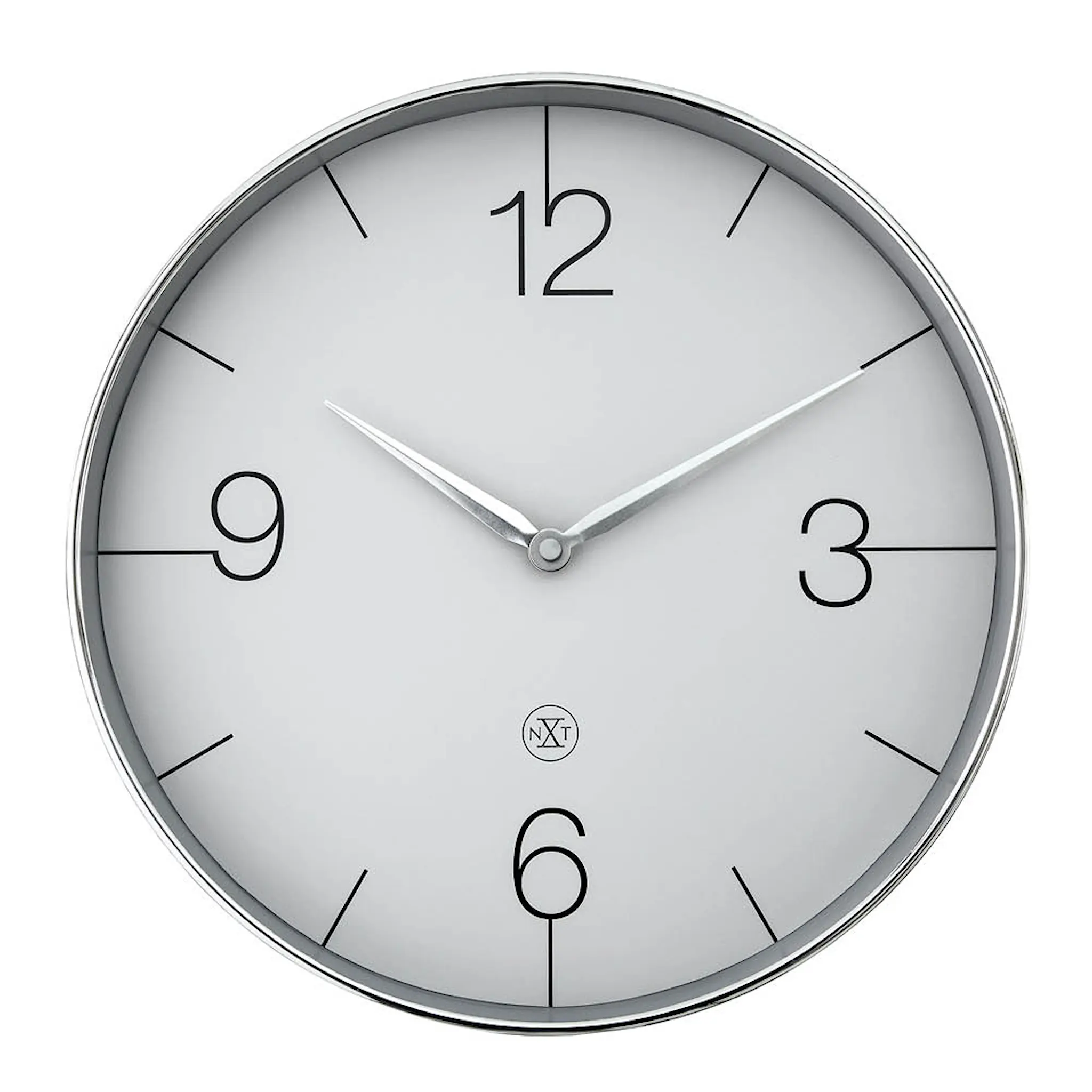 NeXtime Finesse nXt veggklokke 30,5 cm krom/grå