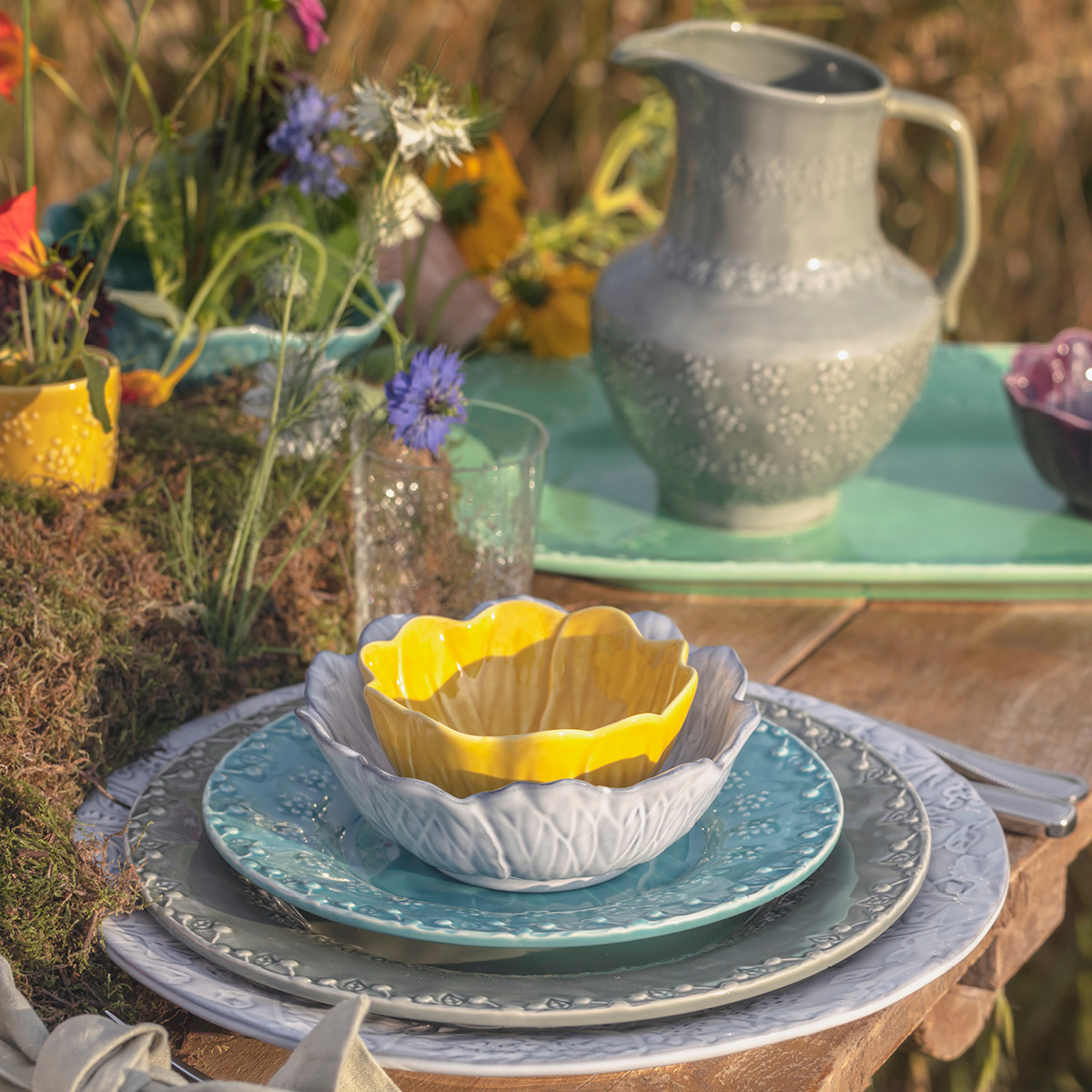 Bordallo Pinheiro Flora skål 12,5 cm gul