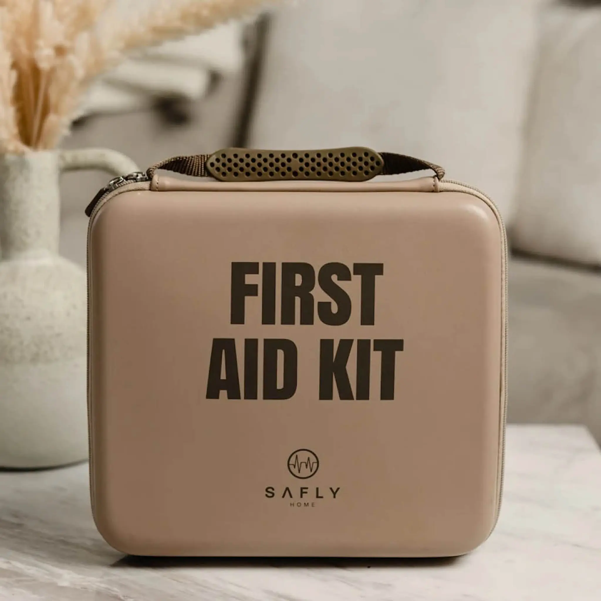 Safly Första hjälpen-låda stor 30x28x8,5 cm sand