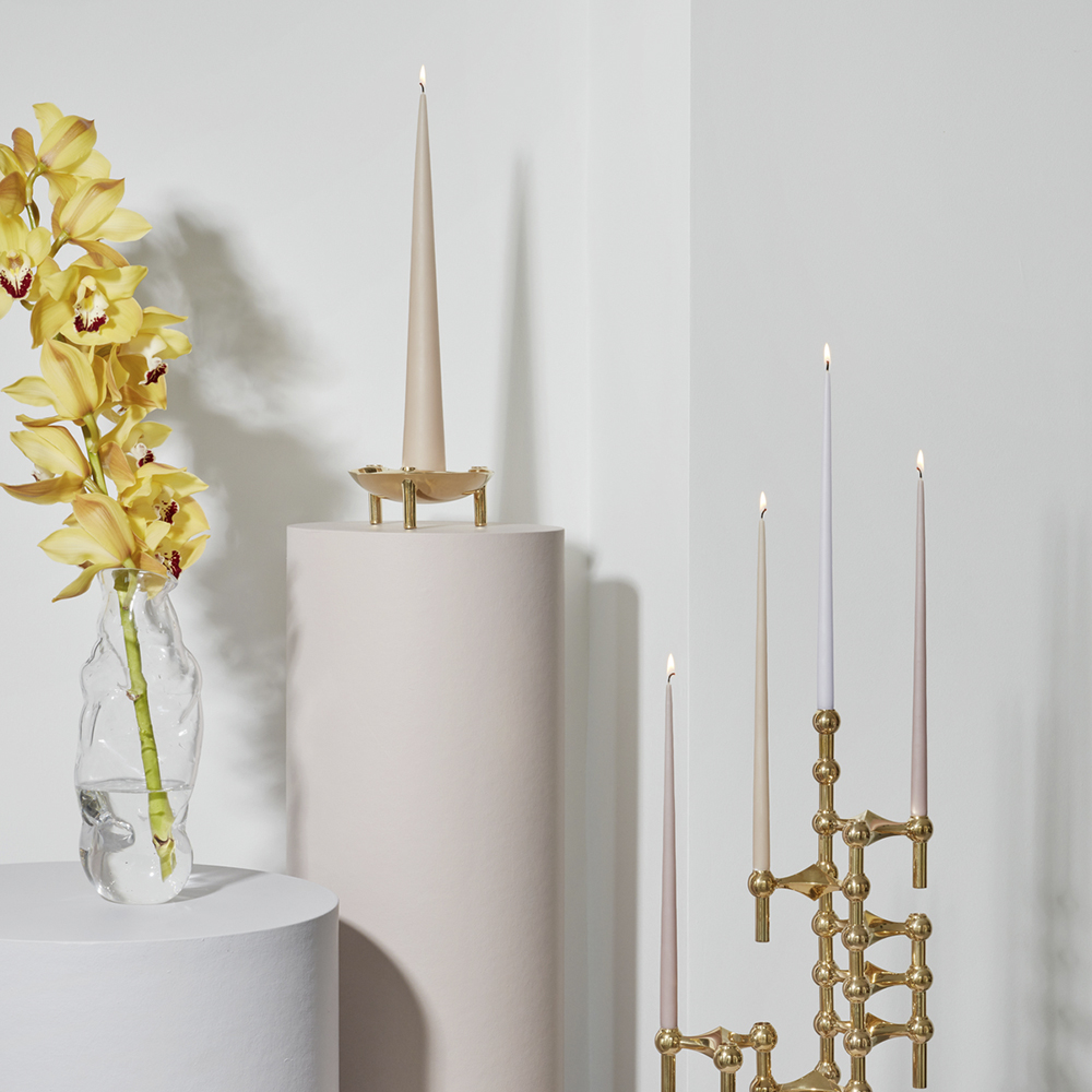 Stoff Nagel Kronelys 29 cm 6 stk soft rose