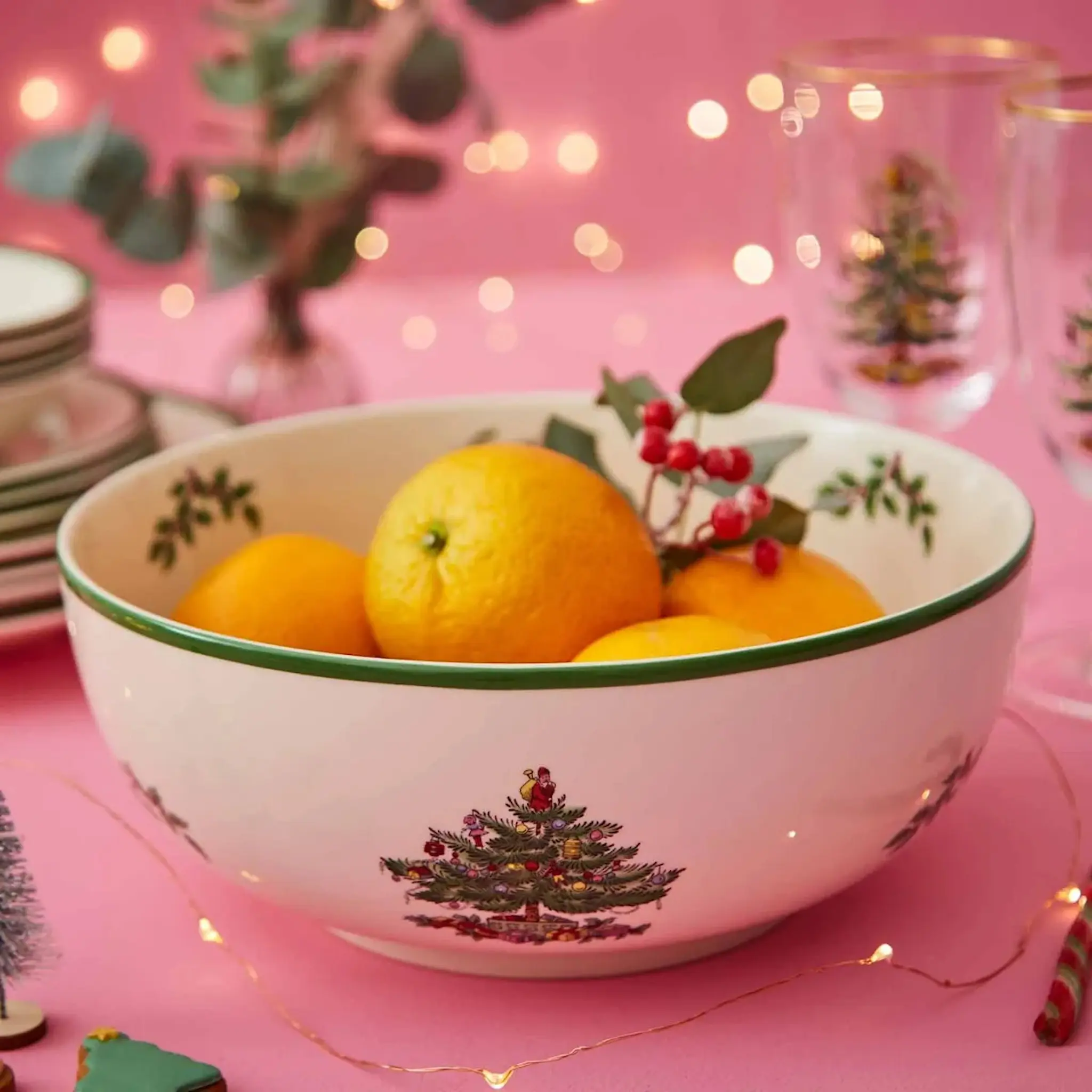Spode Christmas Tree serveringsskål 24,5 cm vit/grön/röd