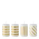 Christmas Chic blockljus 25 cm 4-pack vit