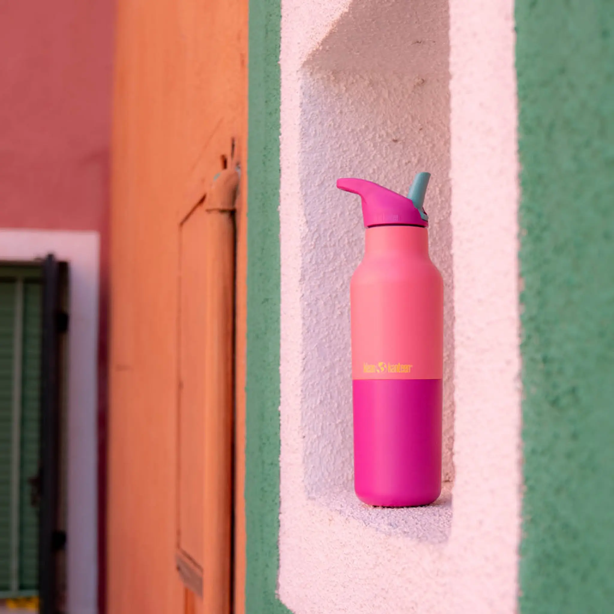 Klean Kanteen Rise termoflaske 0,47L med sportslokk Pink Lemonade Kaleidoscope