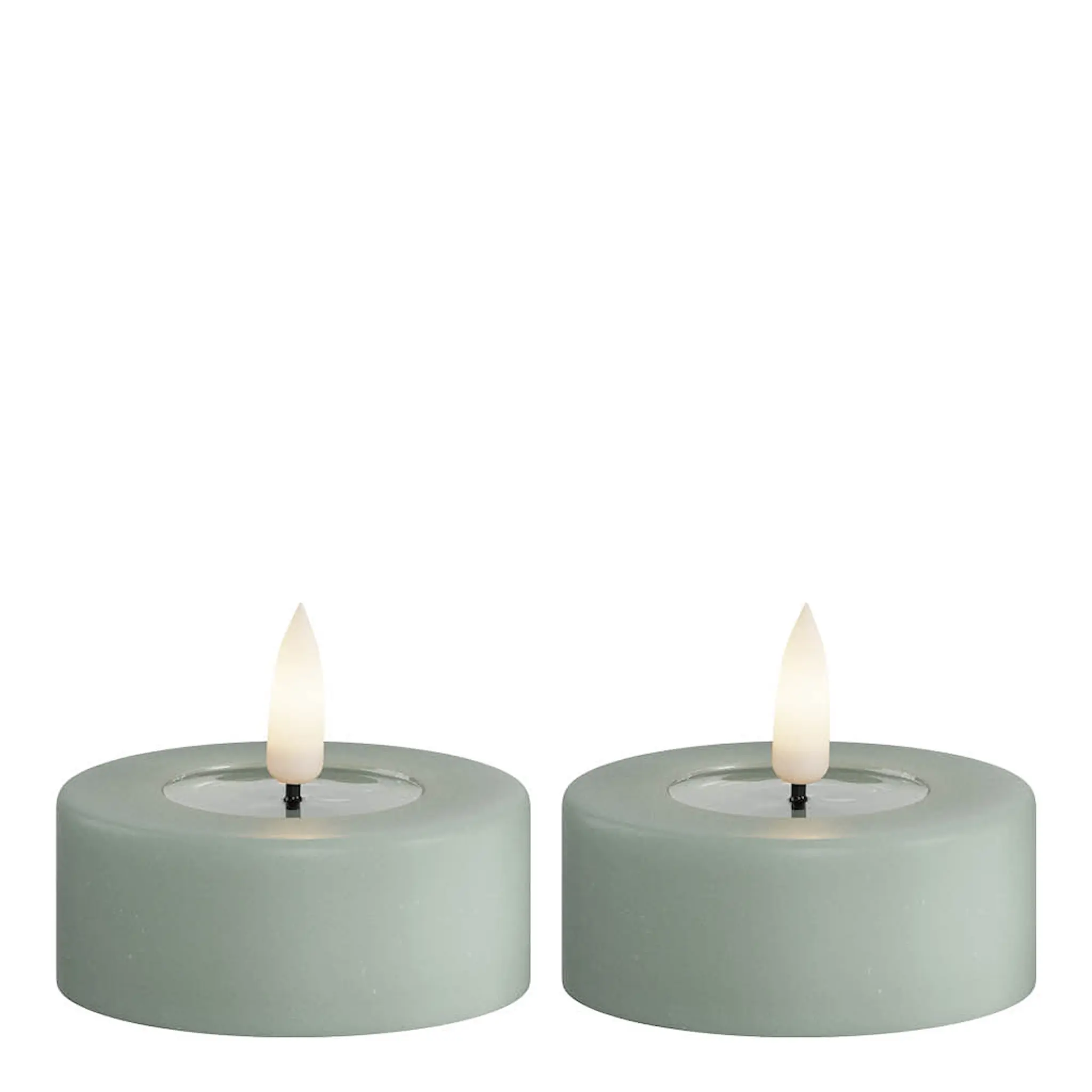 DeluxeHomeart LED jumbo värmeljus 6,1 x 4,5 cm 2-pack salviagrön