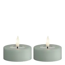 LED jumbo värmeljus 6,1 x 4,5 cm 2-pack salviagrön