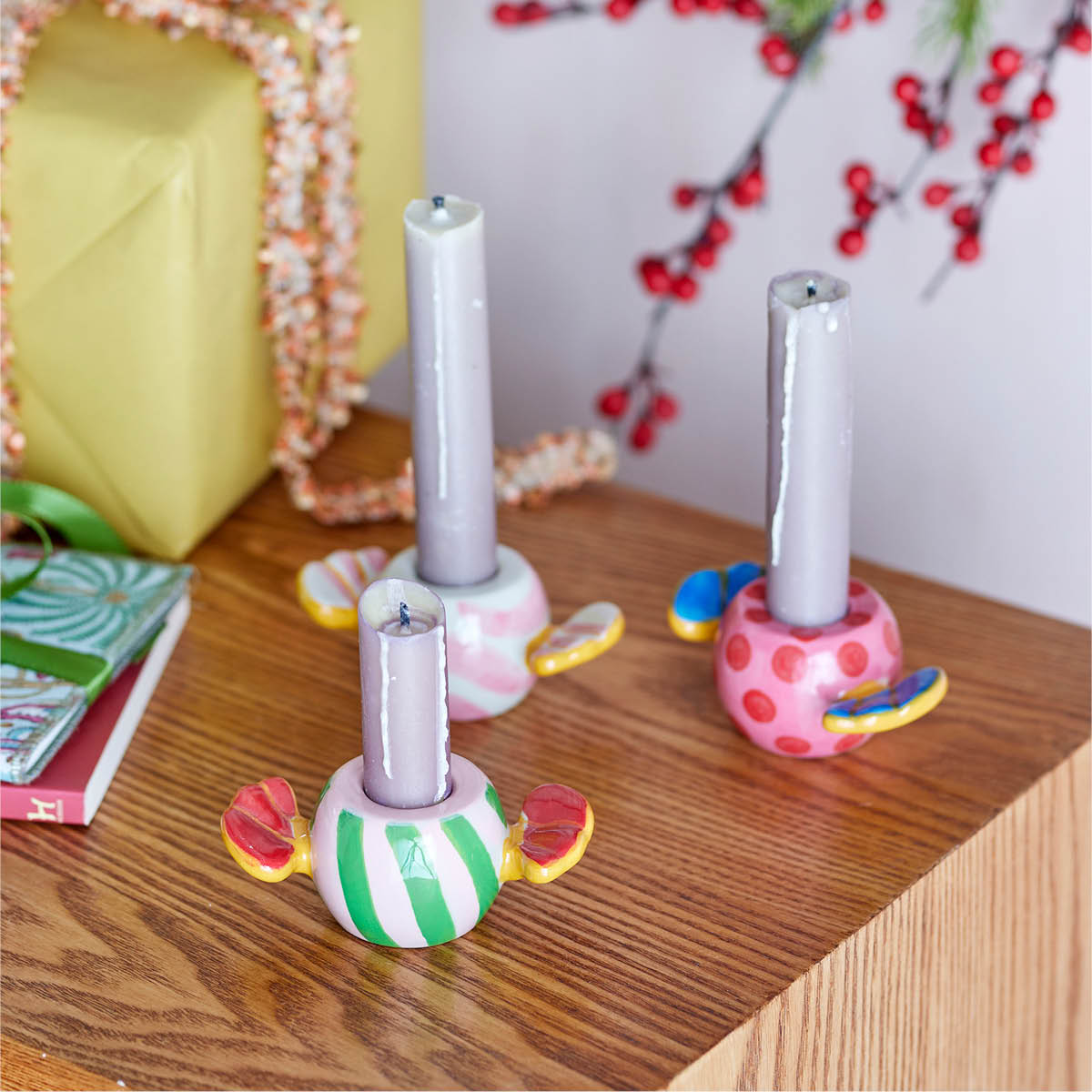 Bloomingville Caramella lysestake 3 stk 9,5x4,5x5 cm multi