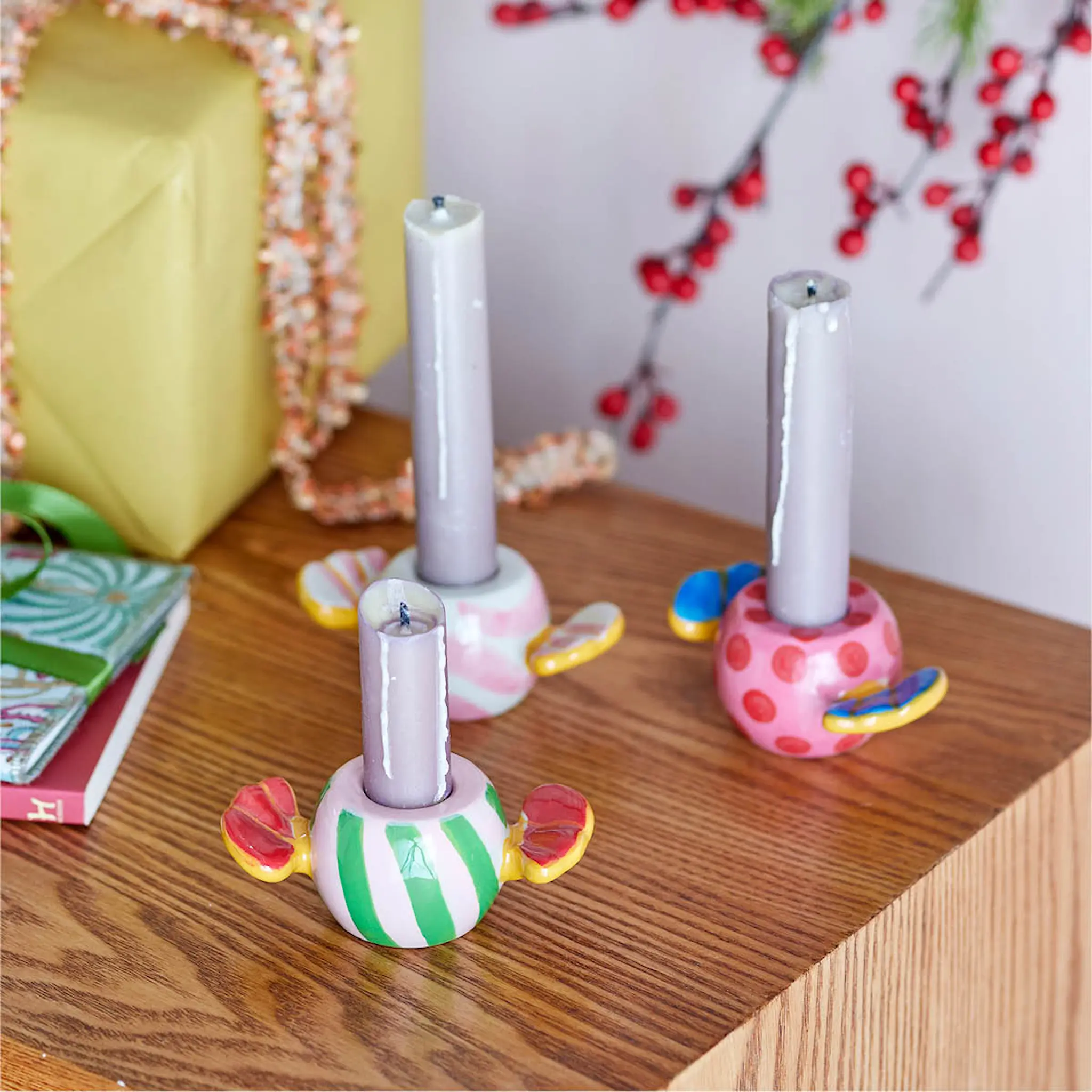 Bloomingville Caramella ljusstake 3-pack 9,5x4,5x5 cm multi