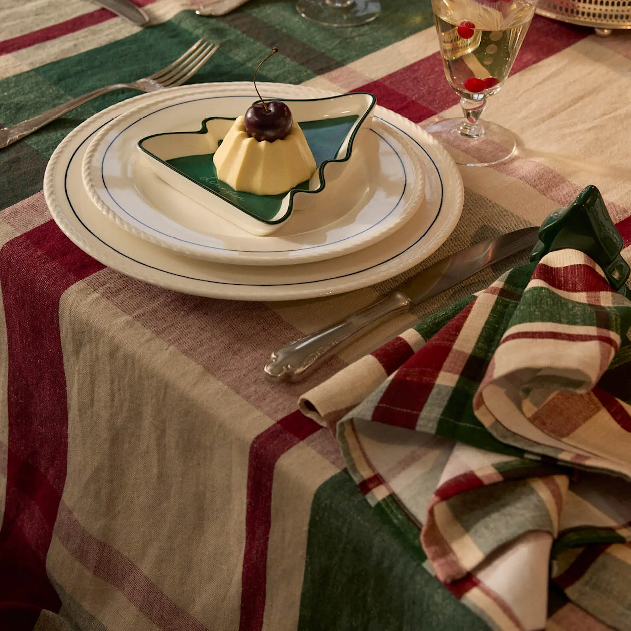 Lexington Lexington Lautasliina 50x50 cm Vihreä/Punainen/Beige