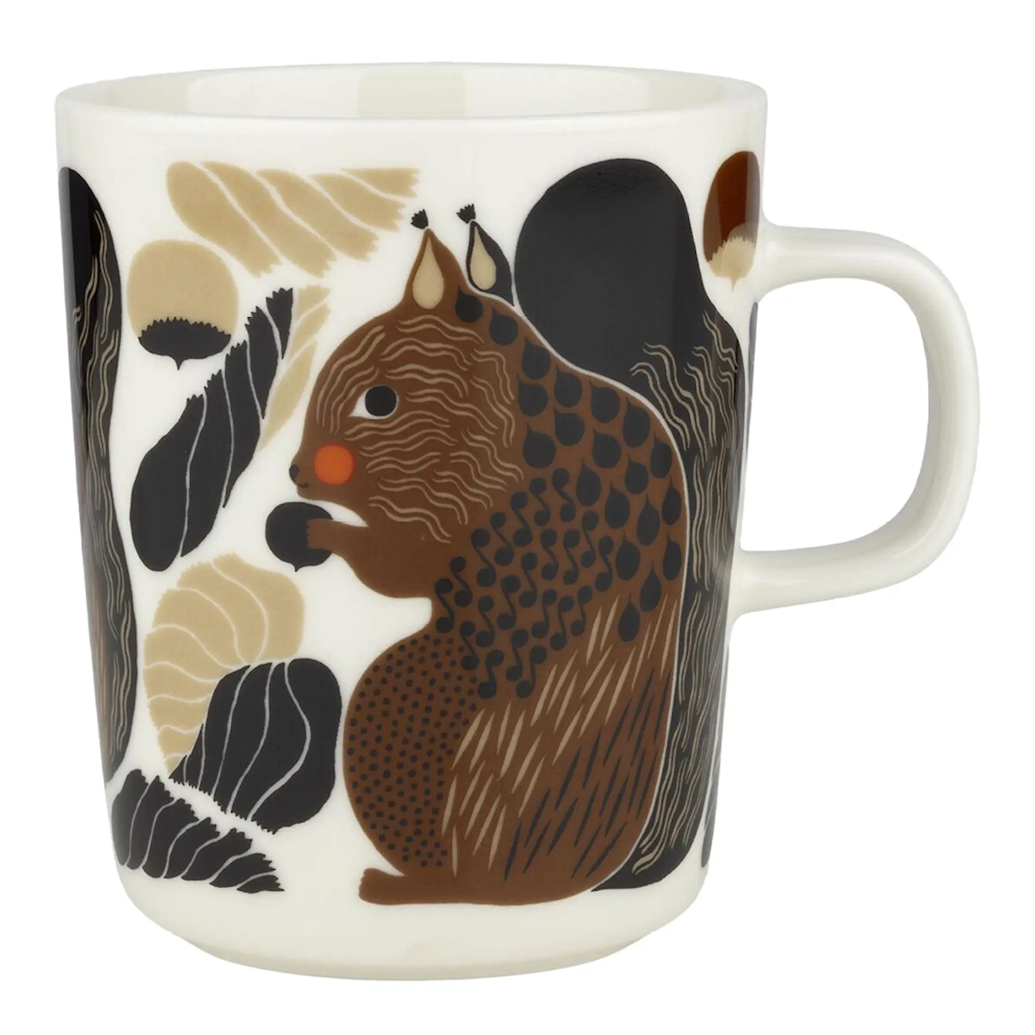 Marimekko Kurre mugg 25 cl vit/brun/grön