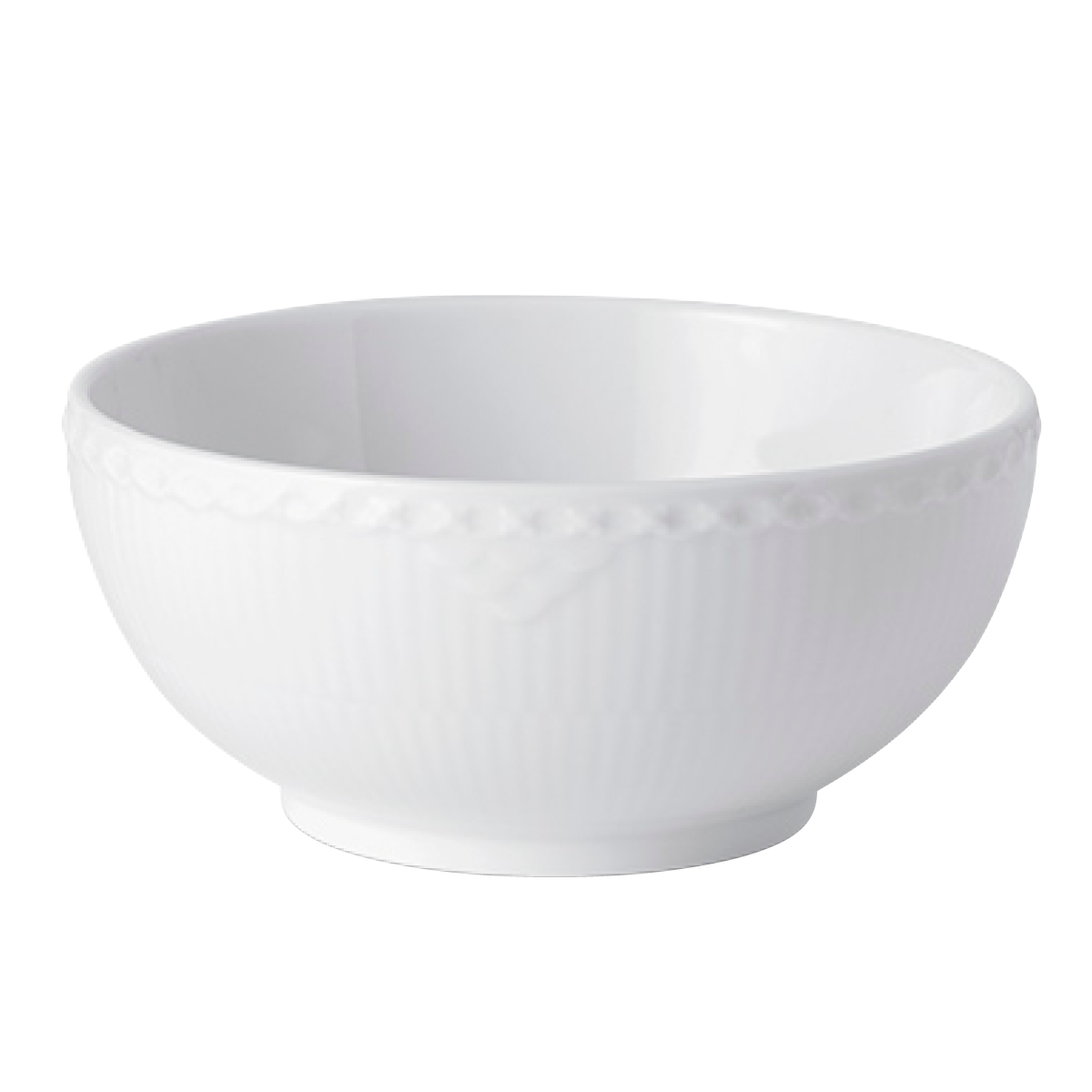 Royal Copenhagen - White Fluted Half Lace 15 cm Valkoinen