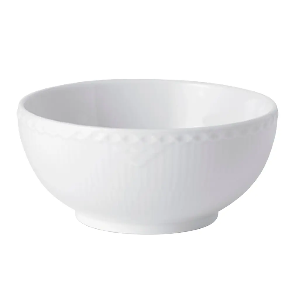 White Fluted Half Lace 15 cm Valkoinen