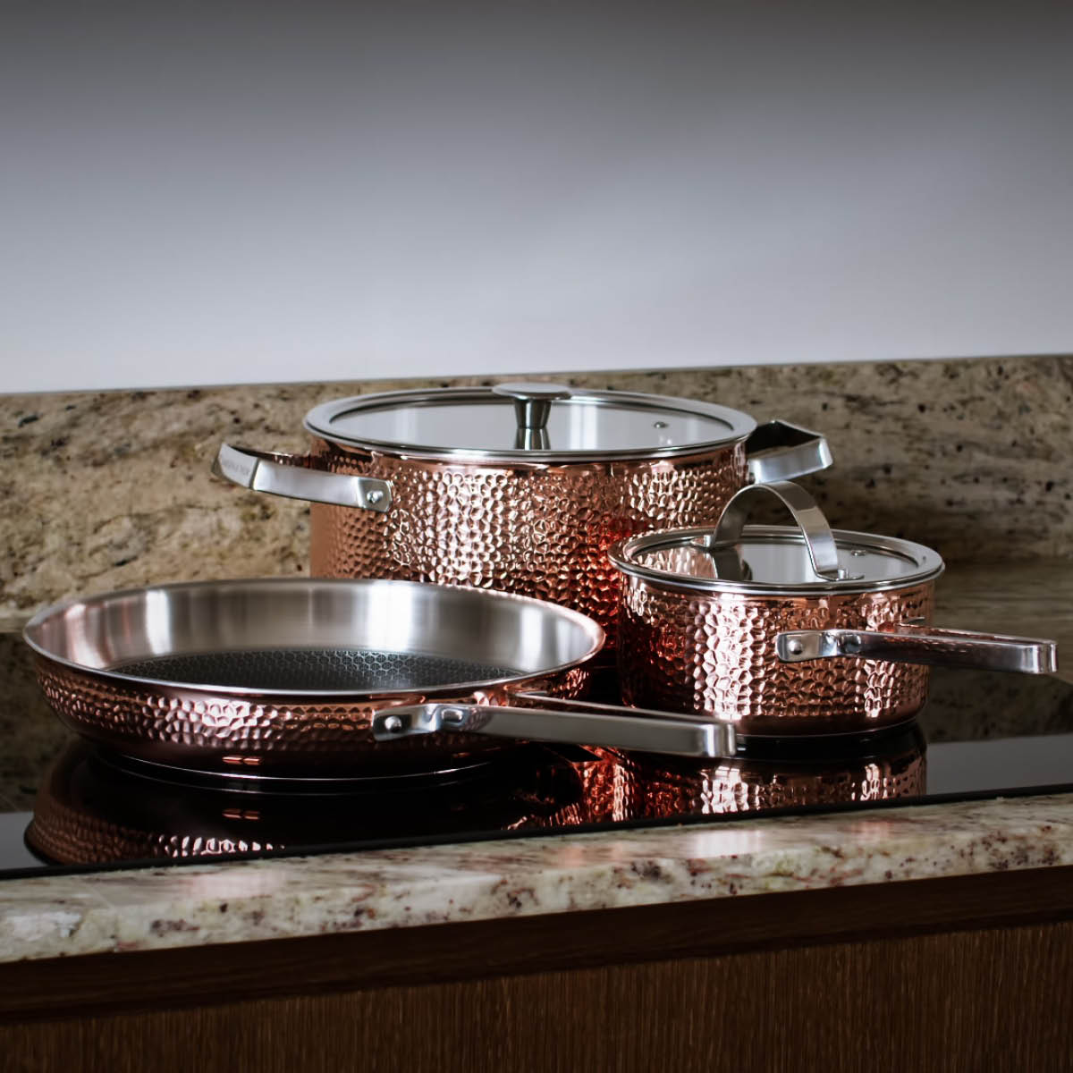 Vargen & Thor Mjölner 2 grytset 3 delar koppar