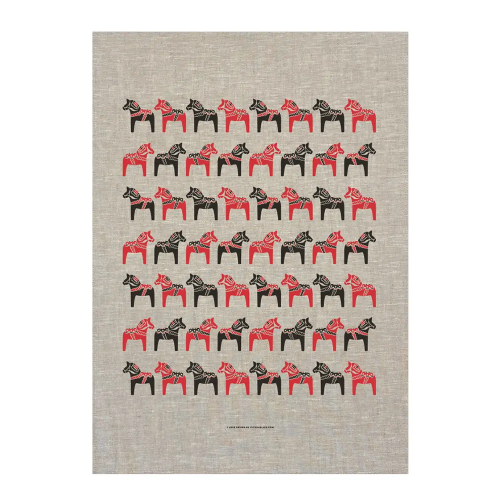 Dala Keittiöpyyhe 50x70 cm Punainen/Musta