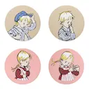 Emil glasunderlägg Emil & Ida 4-pack beige/rosa