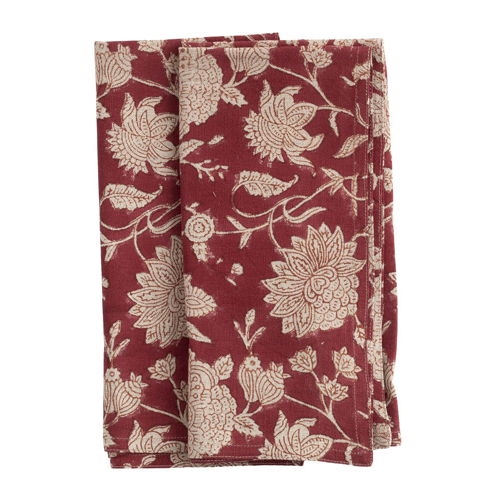 Chamois Indian Rose linserviett 50x50 cm 2 stk rød