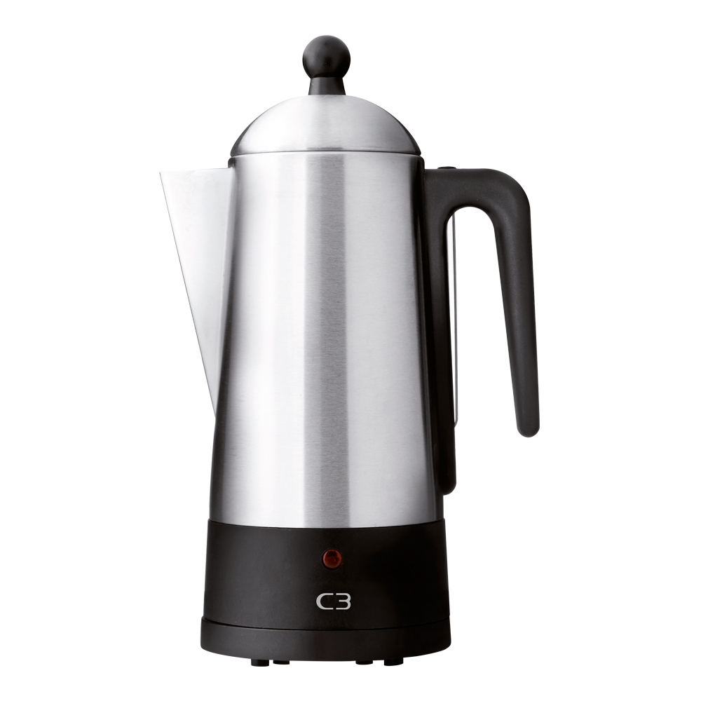 C3 Perkulator Design 10 koppar 32,2 cm borstat rostfritt stål