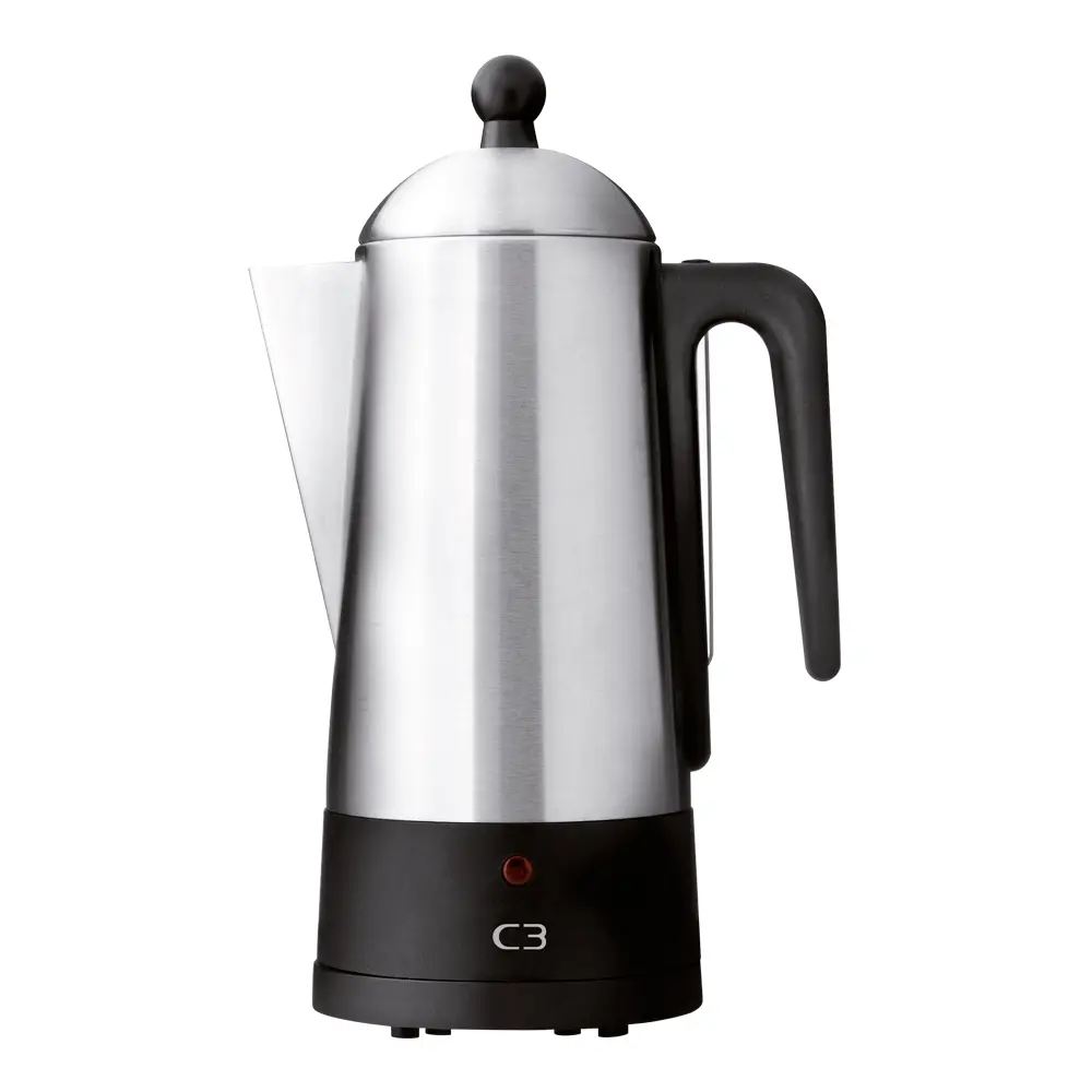 Perkulator design 10 kopper 32,2 cm børstet rustfritt stål