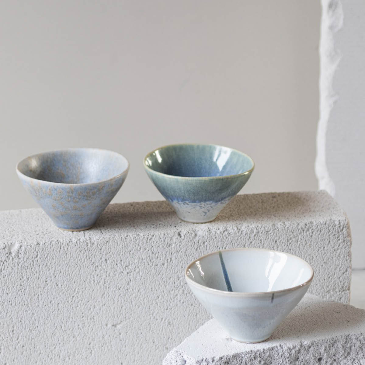 Mette Ditmer Elements skål 3-pack 6,5x12 cm blå