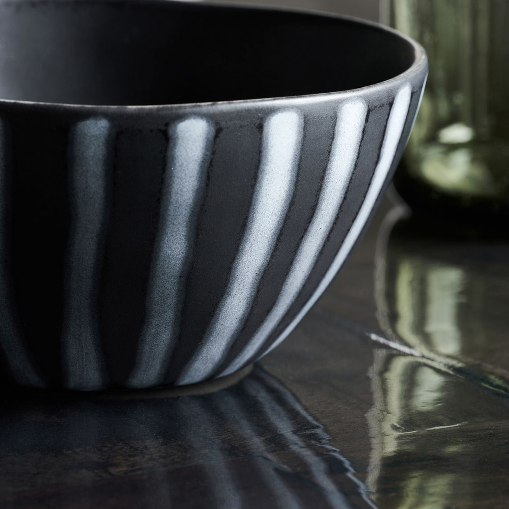 House Doctor Line skål 12 cm svart/brun