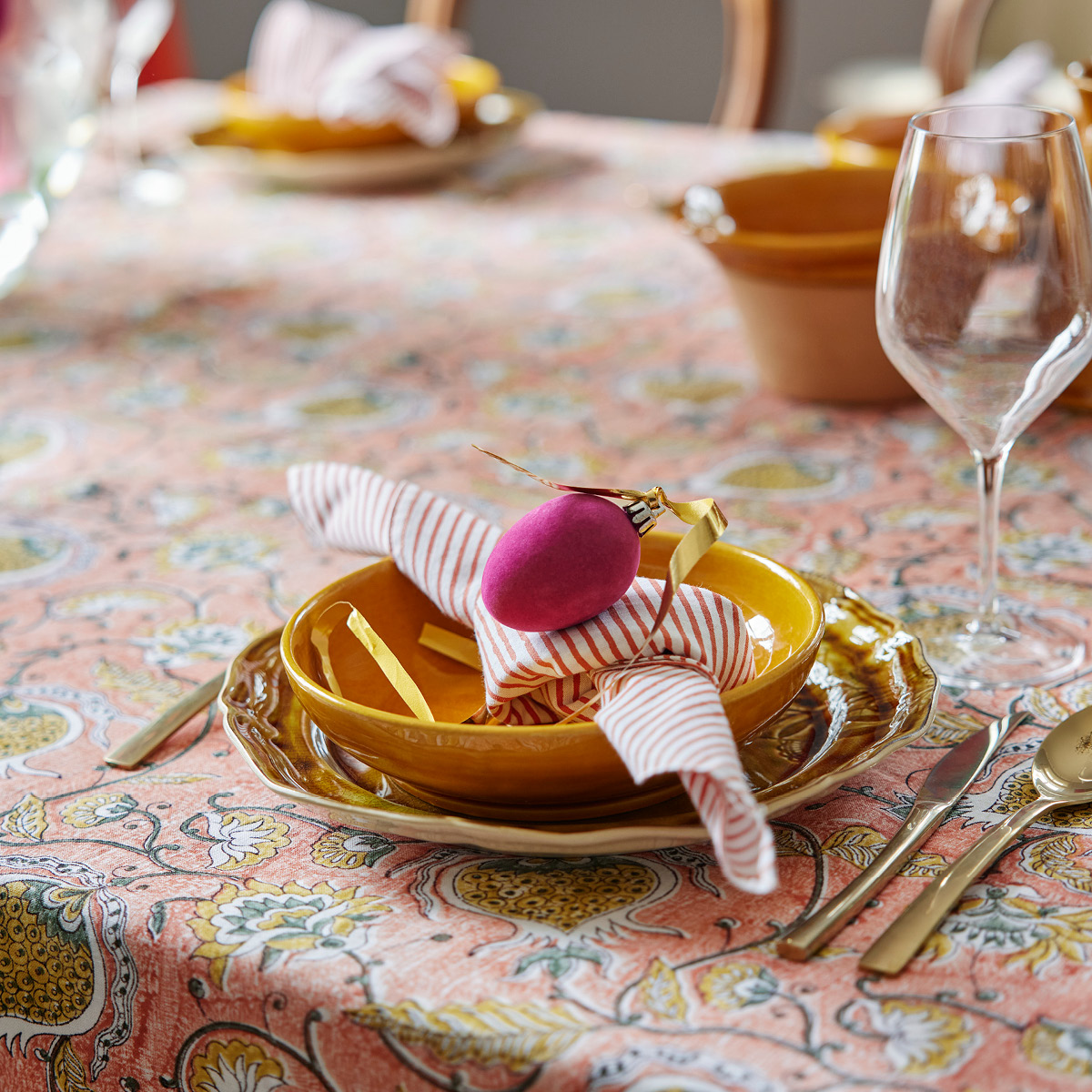 Chamois Pomegranate linneduk 150x230 cm orange