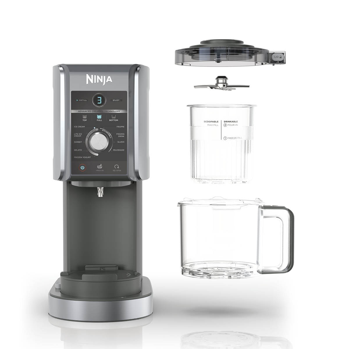 Ninja CREAMi Deluxe Ismaskin NC502EU 800W sølv