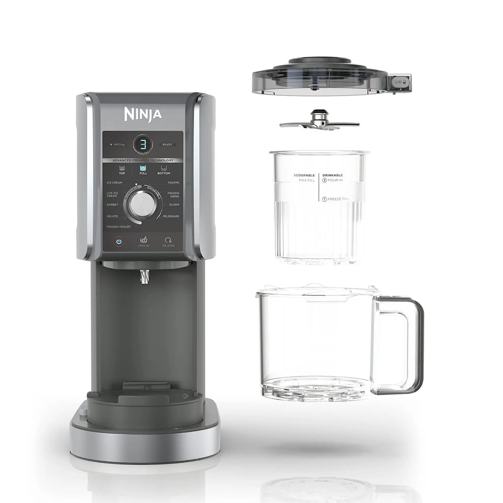 Ninja CREAMi Deluxe Ismaskin NC502EU 800W sølv