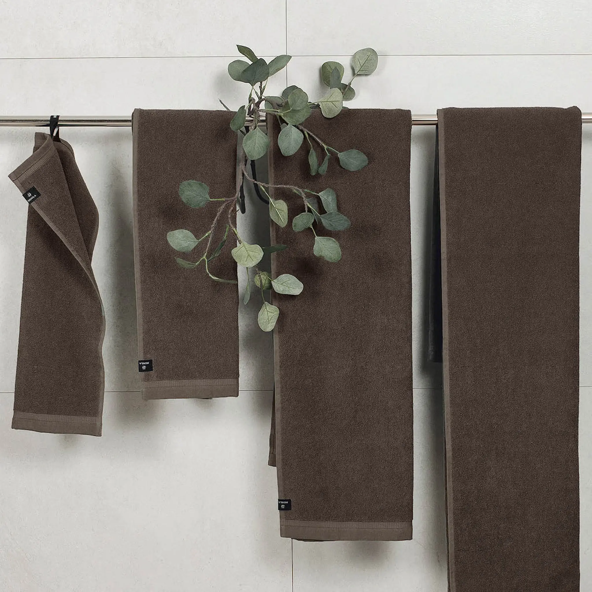 Himla Lina handduk bomull/linne 50x70 cm chocolate