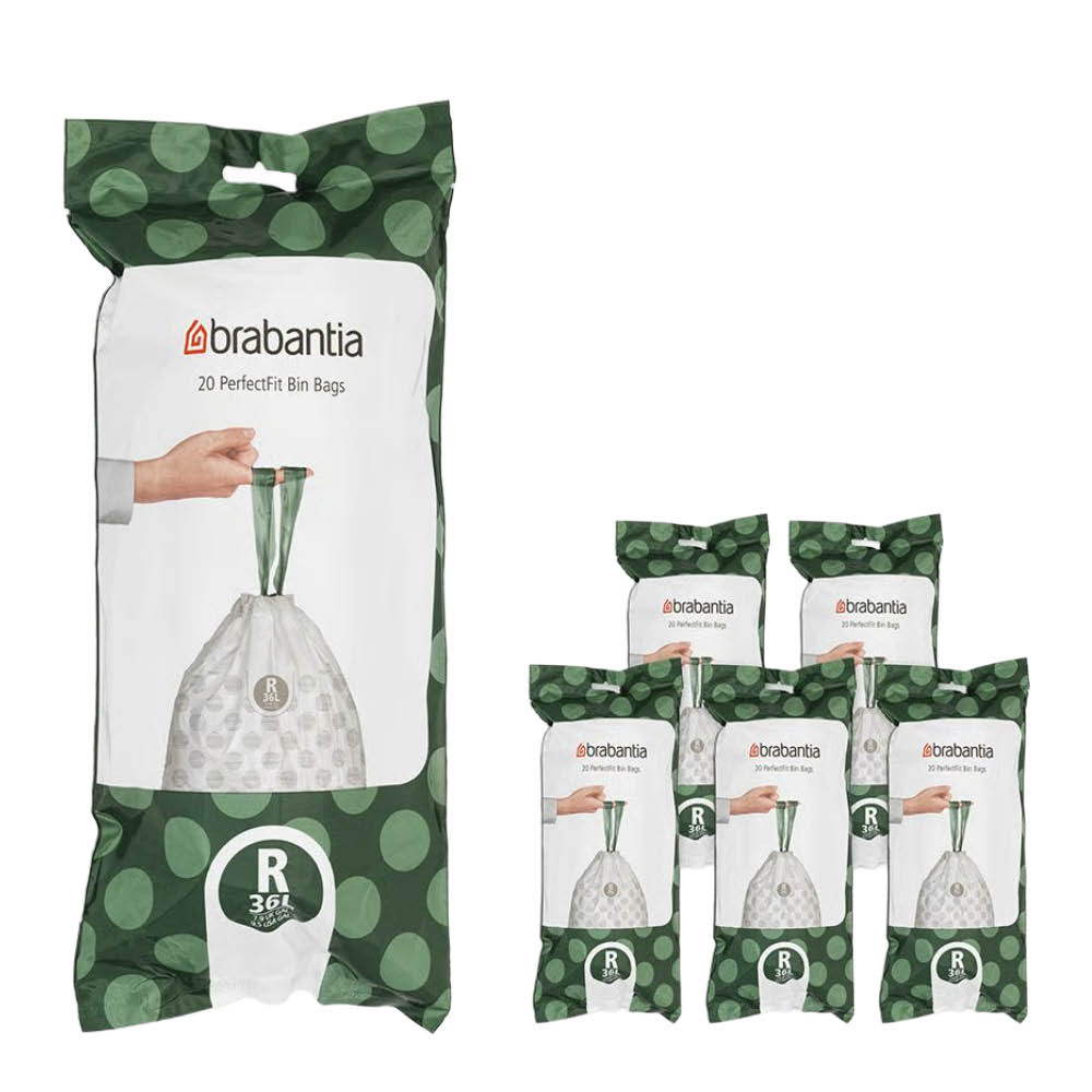 Brabantia - PerfectFit Jätepussi 36 L 120 kpl Koodi R Valkoinen