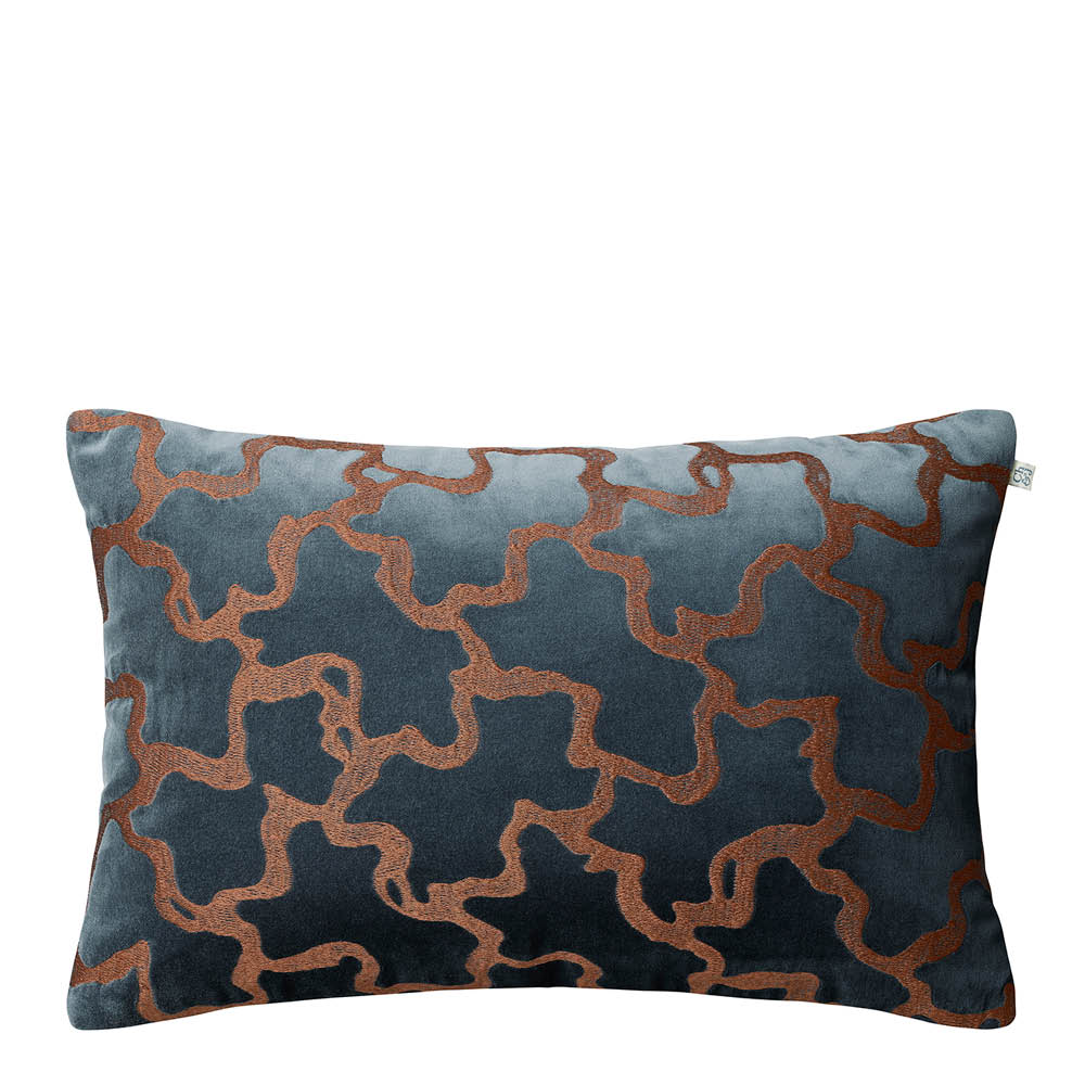 Chhatwal & Jonsson Chand putetrekk velur 40x60 cm Sea Blue/Cognac