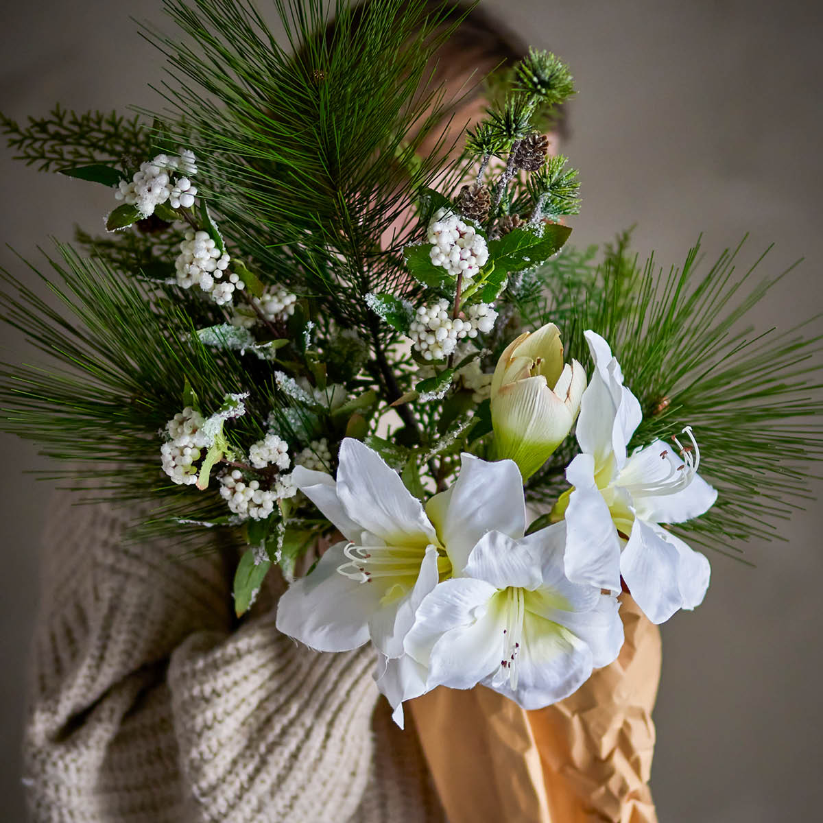 Bloomingville Kristin bukett konstblommor 105 cm vit