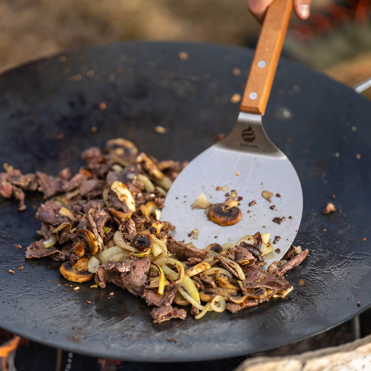 Hällmark of Sweden Hamburger stekespade 47 cm stål/tre