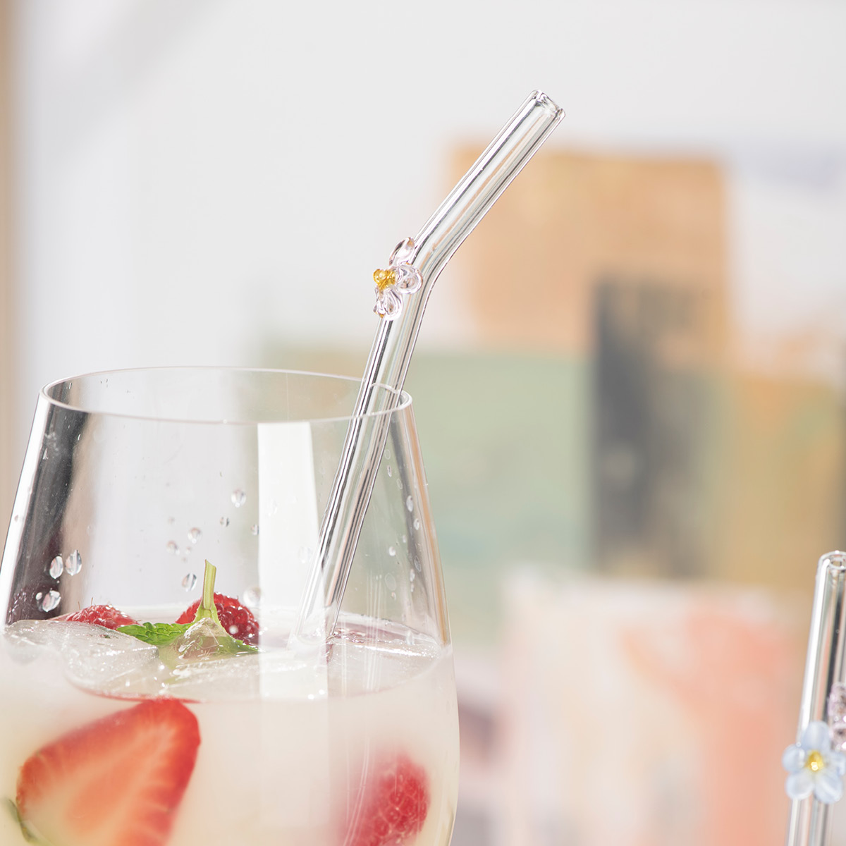 Modern House Fun sugrör 20 cm 4-pack blomma