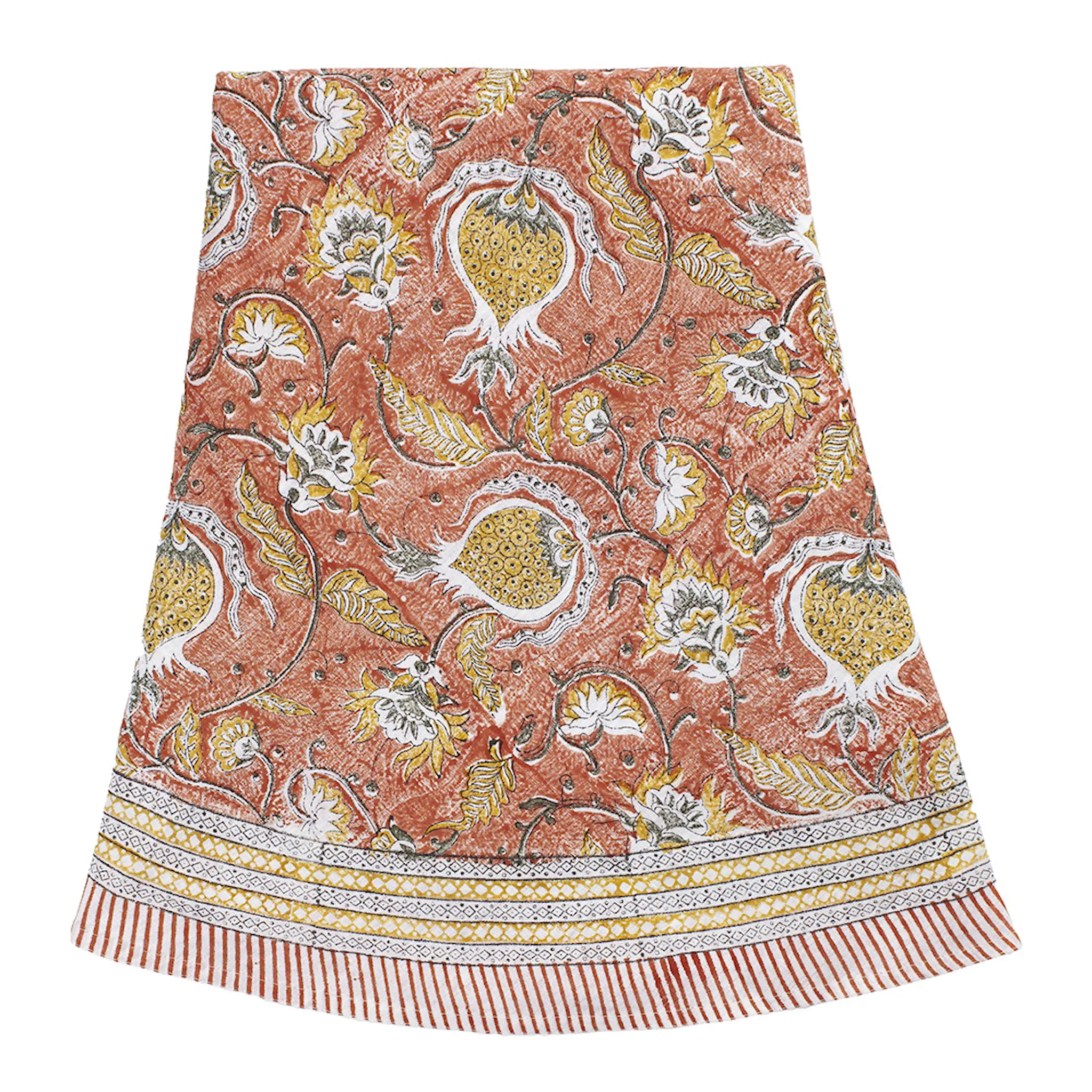 Chamois Pomegranate linneduk rund 220 cm orange