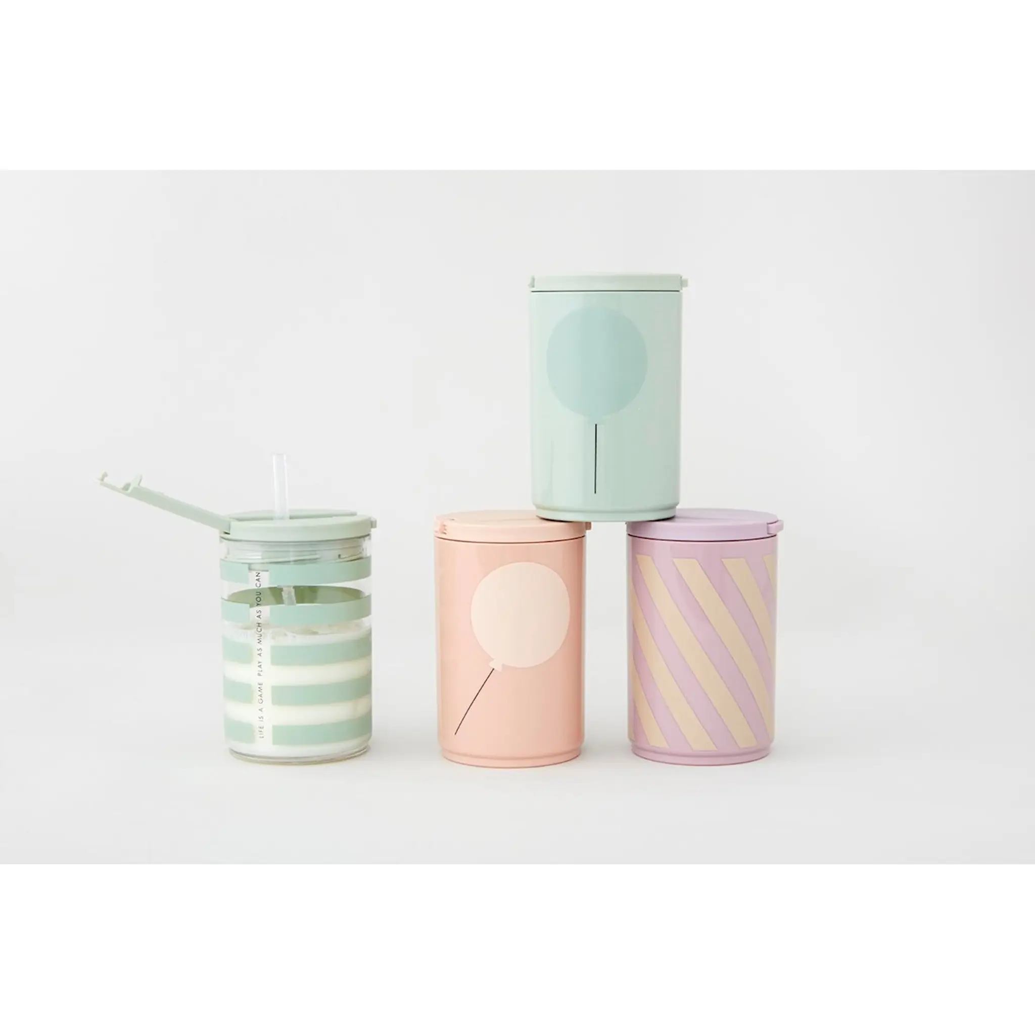 Design Letters Kids Life Mugg M/Sugrör 33 cl Ballong Nude