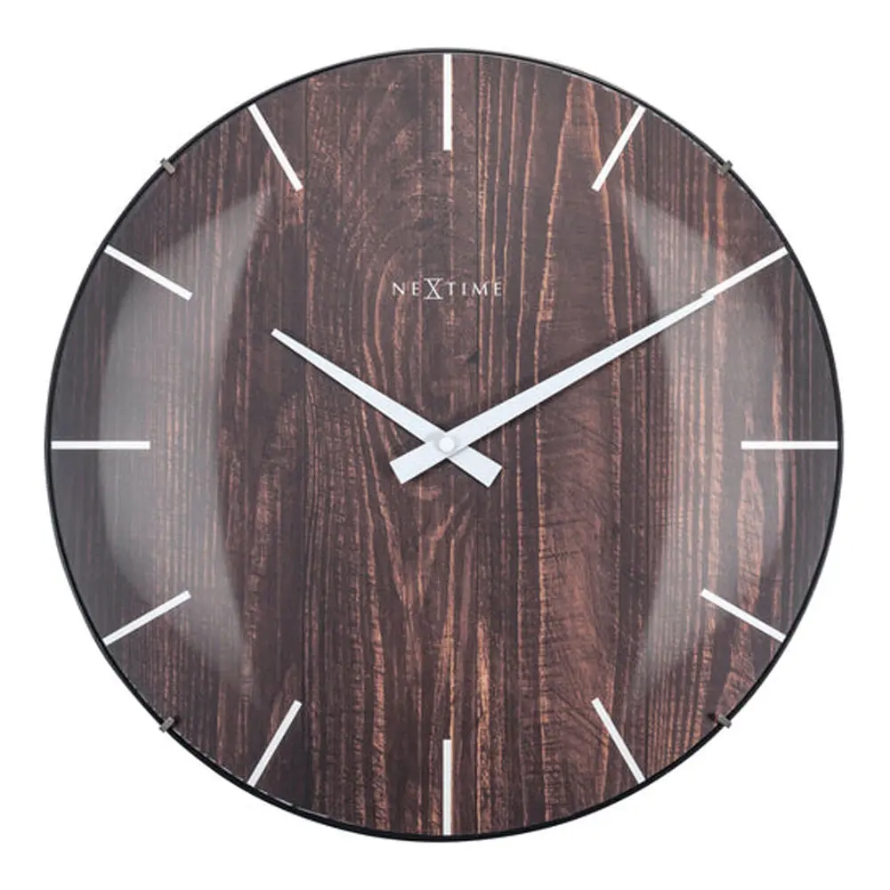 Edge Wood Dome Seinäkello 35 cm Tummanruskea