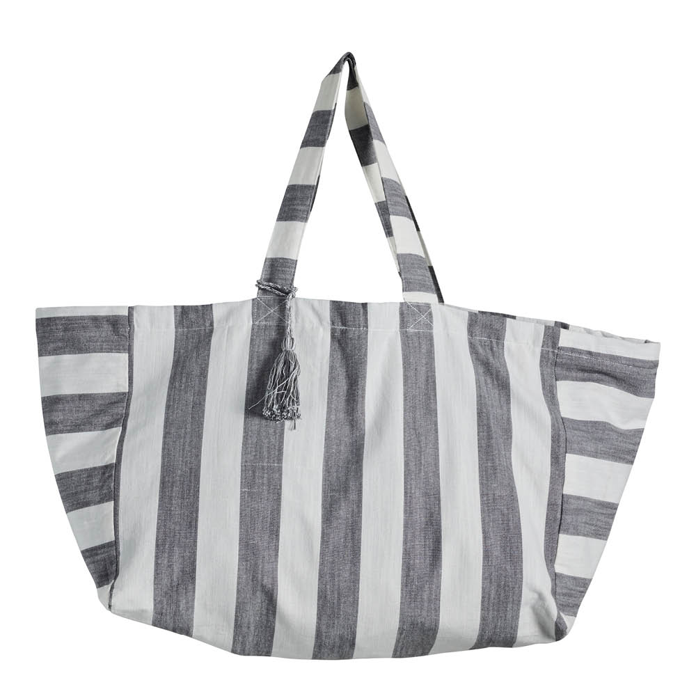 Lene Bjerre Felima handlenett 50x25 cm hvit/mørk grå