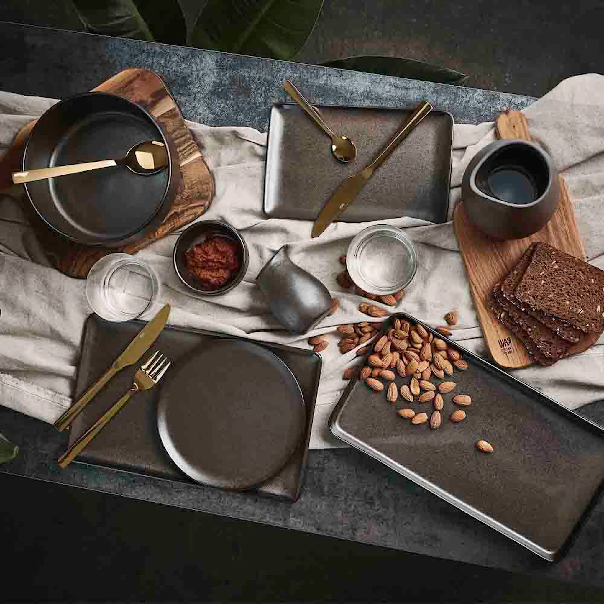 Aida Raw Vati 34x18 cm Metallic Brown