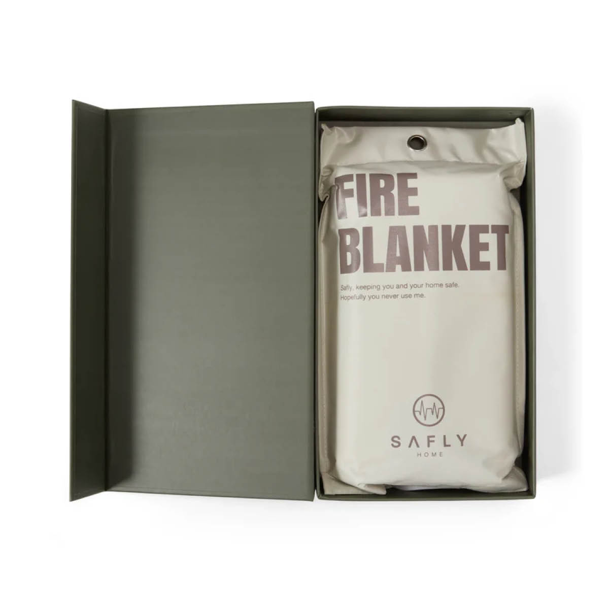 Safly Coffee Table Book med brandfilt 16x28 cm mossgrön