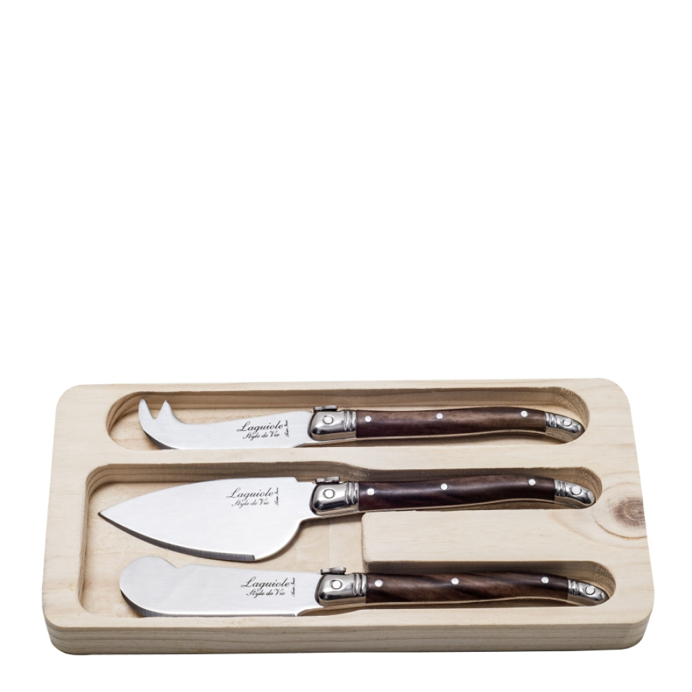 Laguiole Style de Vie - Laguiole Juustoveitsi 3 osaa Dark Wood