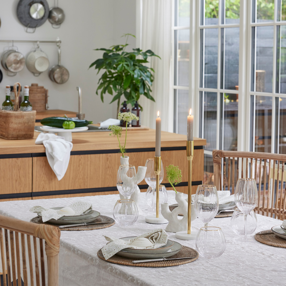 Lene Bjerre Norah Pöytätabletti 35x35 cm Luonnonväri