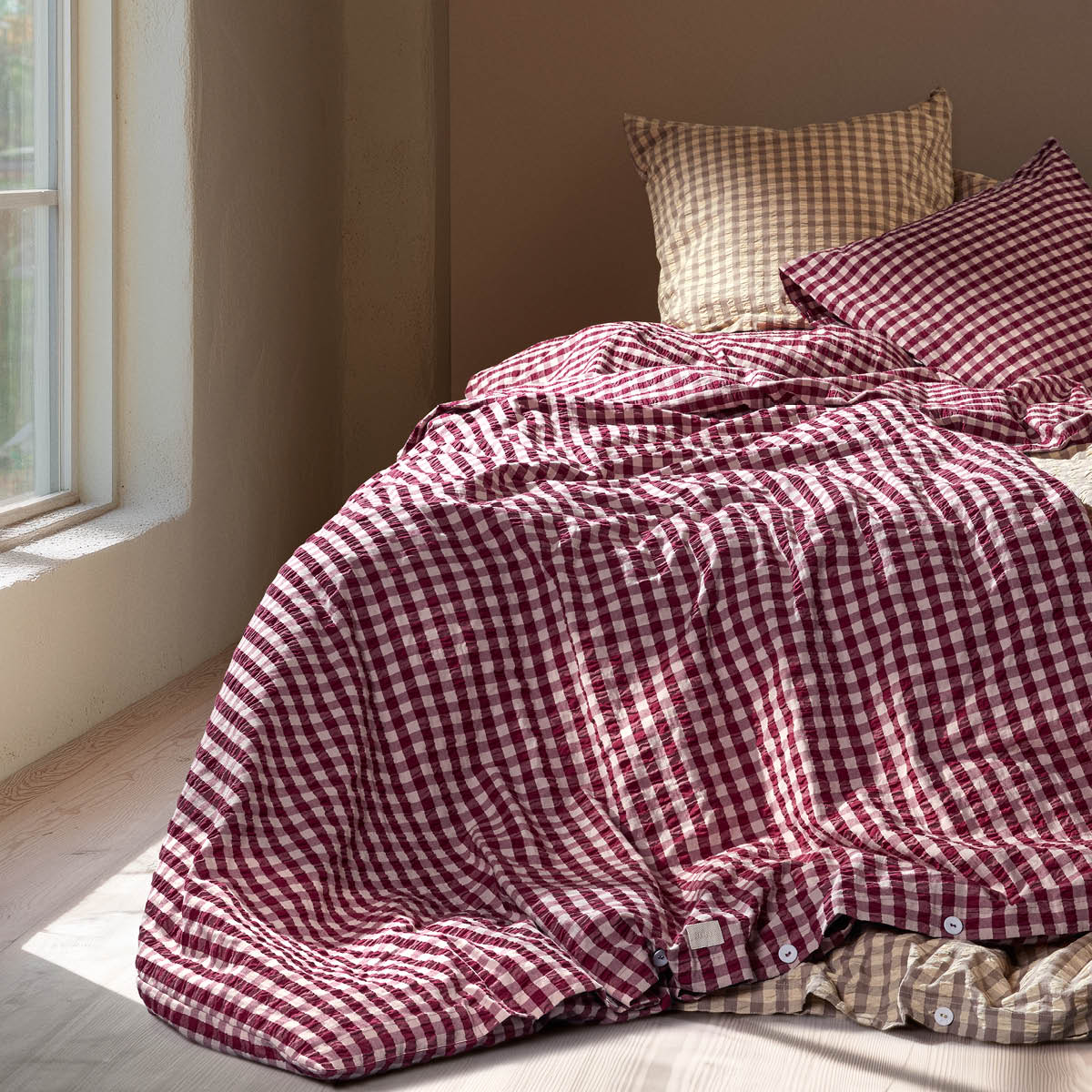 Juna Bæk&Bølge sengetøy 220x220 cm plomme/rosa