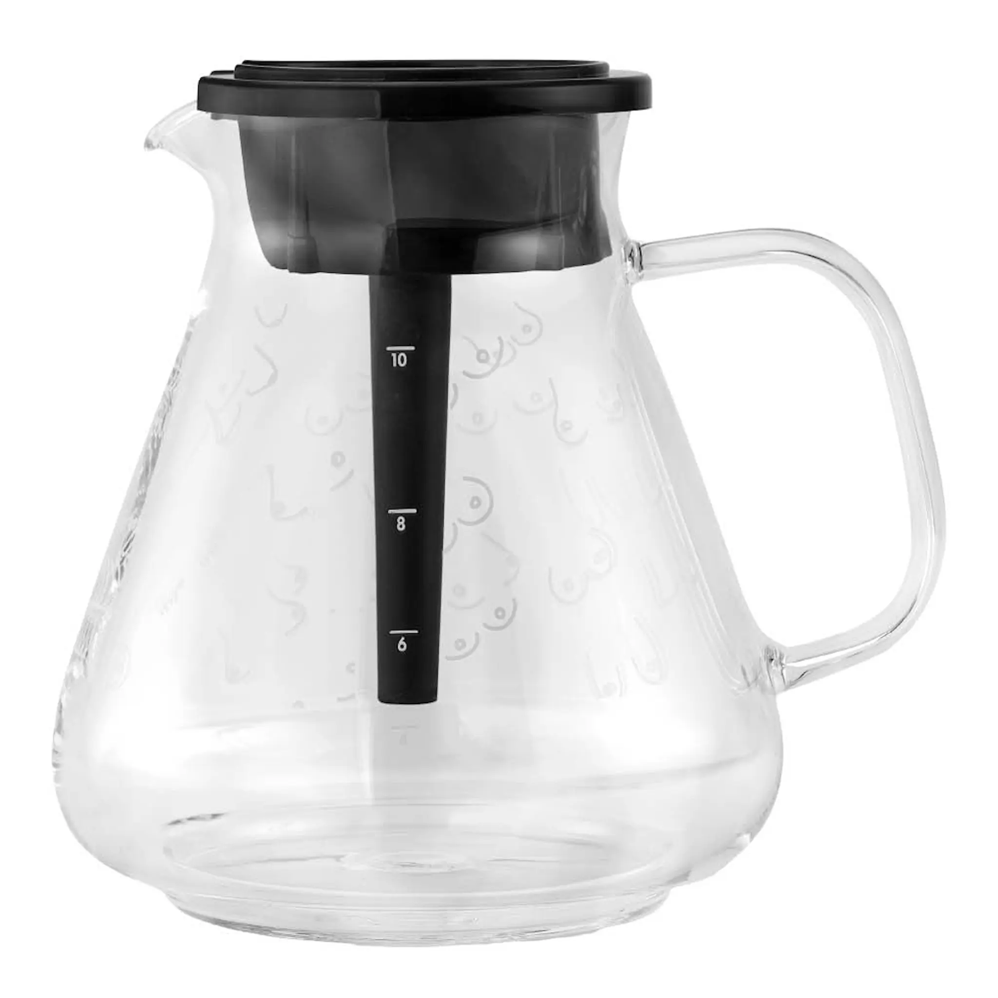OBH Nordica Rosa Bandet glaskanna 1,25 L till Blooming kaffebryggare, bröstmönster