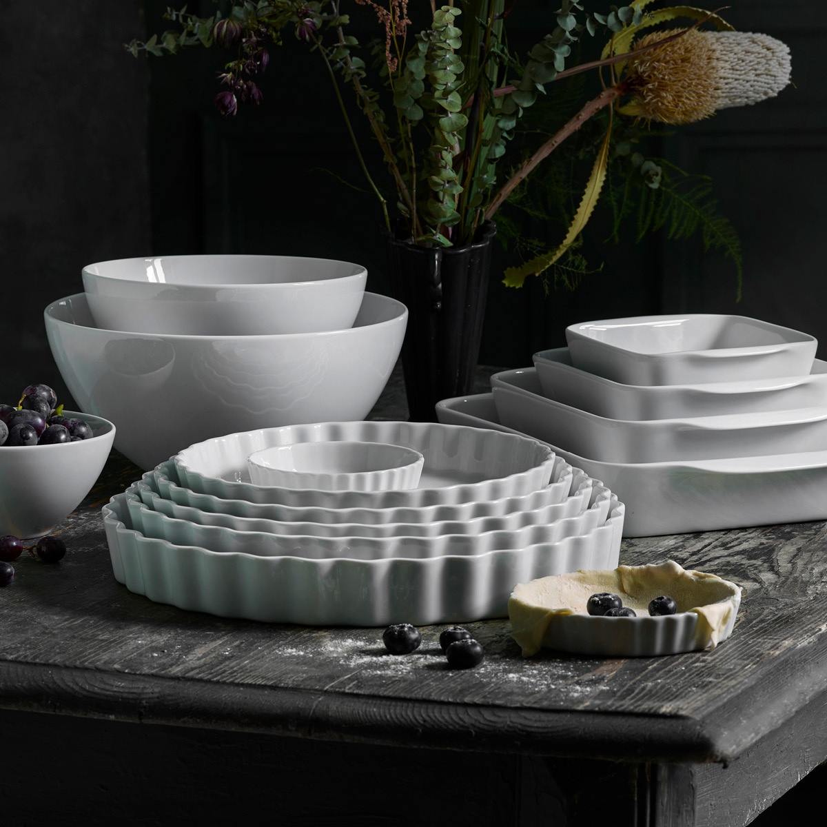 Pillivuyt Uunivuoka 14x14 cm Valkoinen