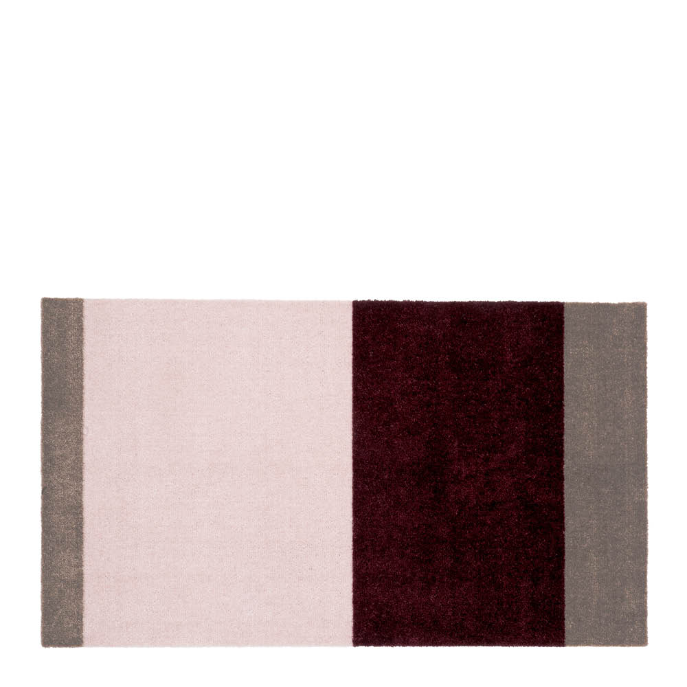 Tica Copenhagen Stripes horisontal gulvmatte 120x67 cm bordeaux/rose/sand