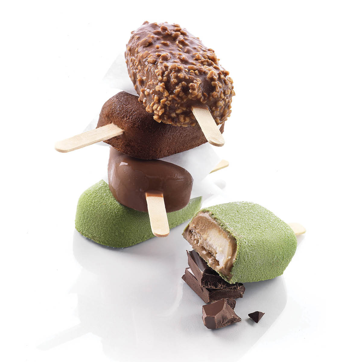 Silikomart Classic Jäätelömuotit mini + 50 jäätelötikkua + reseptit